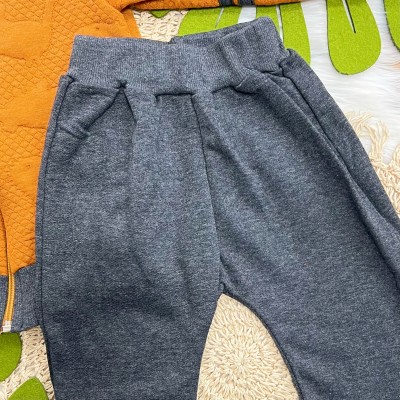 Conj. Jaqueta Dino King com Capuz e Calça de Moltom - Ferrugem e Chumbo